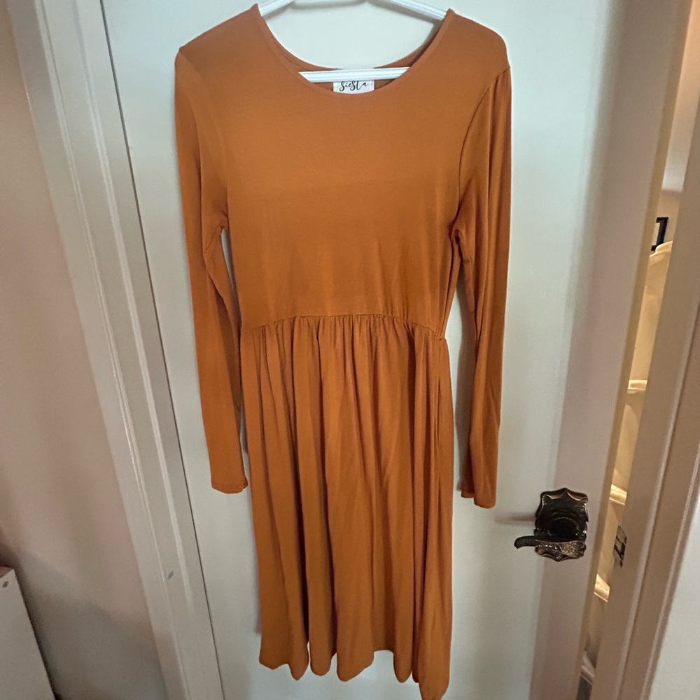 Orange Long Sleeve Dress